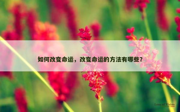 如何改变命运，改变命运的方法有哪些？