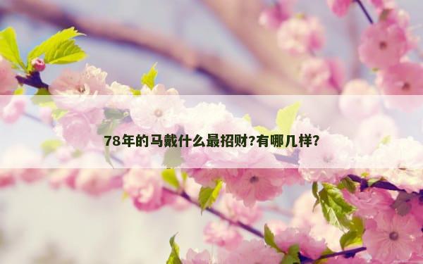 78年的马戴什么最招财?有哪几样？