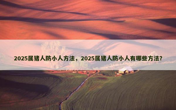 2025属猪人防小人方法，2025属猪人防小人有哪些方法？