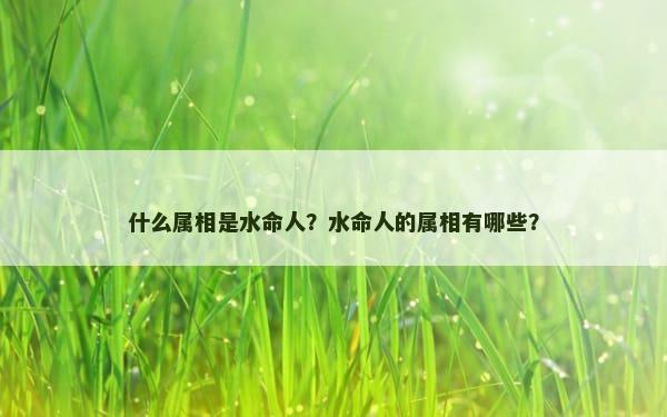 什么属相是水命人？水命人的属相有哪些？