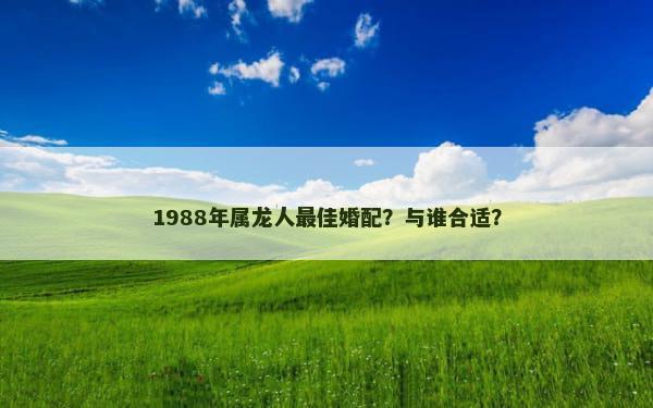 1988年属龙人最佳婚配？与谁合适？