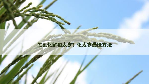 怎么化解犯太岁？化太岁最佳方法