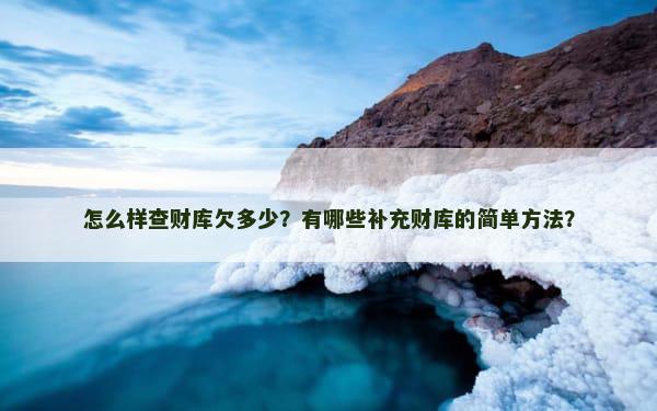 怎么样查财库欠多少？有哪些补充财库的简单方法？