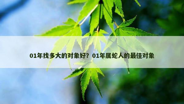 01年找多大的对象好？01年属蛇人的最佳对象