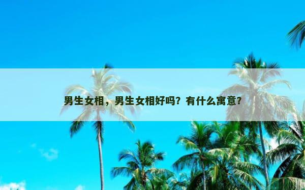 男生女相，男生女相好吗？有什么寓意？