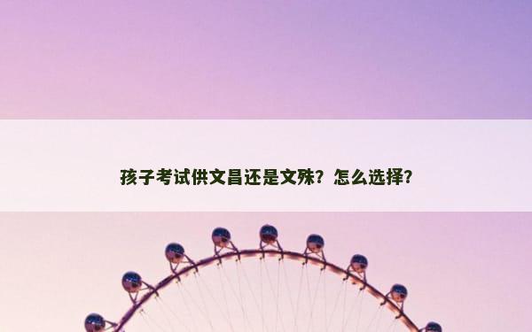 孩子考试供文昌还是文殊？怎么选择？