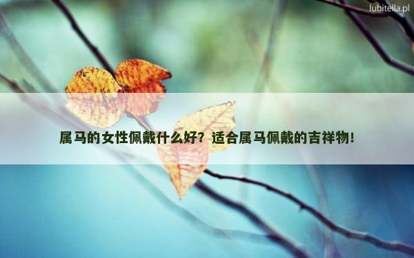 属马的女性佩戴什么好？适合属马佩戴的吉祥物！