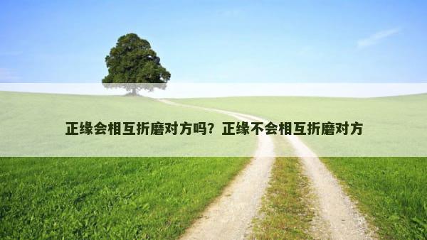 正缘会相互折磨对方吗？正缘不会相互折磨对方