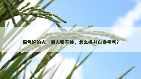 福气好的人一般人镇不住，怎么提升自身福气？