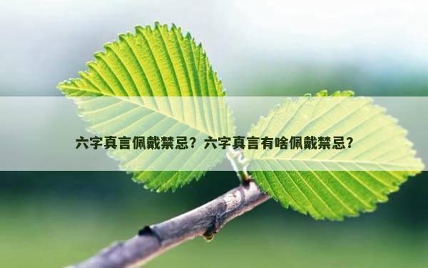 六字真言佩戴禁忌？六字真言有啥佩戴禁忌？