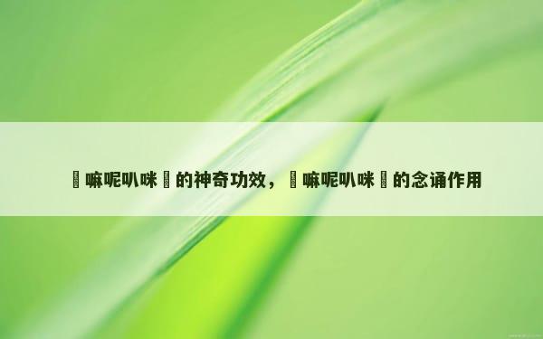 唵嘛呢叭咪吽的神奇功效，唵嘛呢叭咪吽的念诵作用