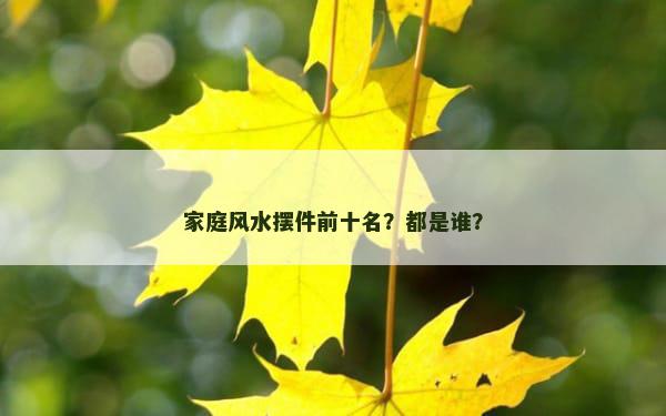 家庭风水摆件前十名？都是谁？