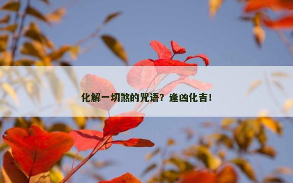 化解一切煞的咒语？逢凶化吉！