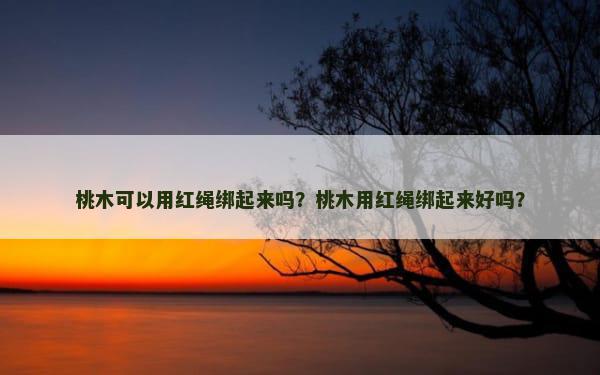 桃木可以用红绳绑起来吗？桃木用红绳绑起来好吗？