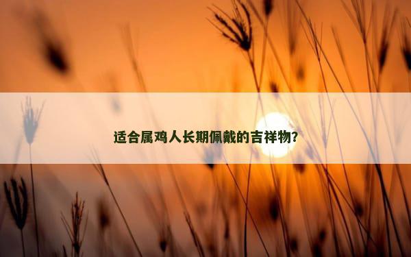 适合属鸡人长期佩戴的吉祥物？