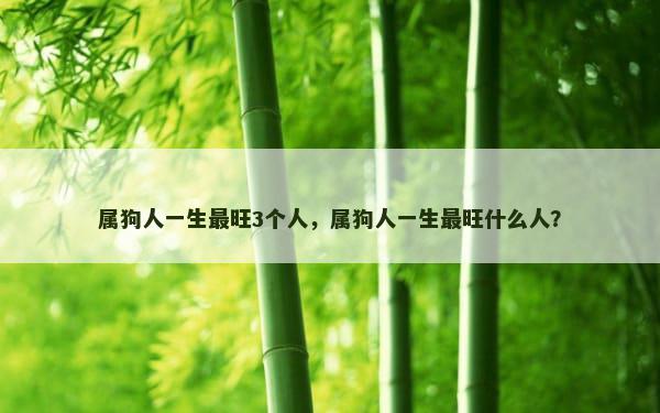 属狗人一生最旺3个人，属狗人一生最旺什么人？