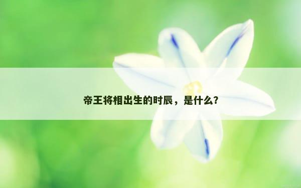 帝王将相出生的时辰，是什么？