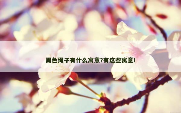 黑色绳子有什么寓意?有这些寓意!