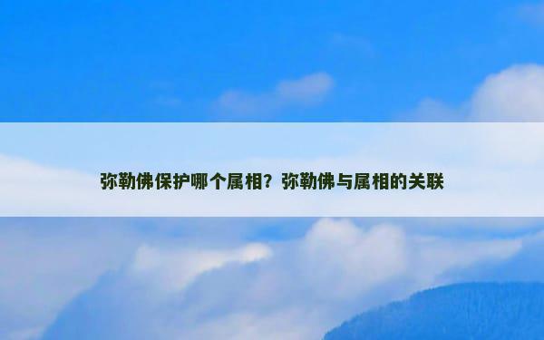 弥勒佛保护哪个属相？弥勒佛与属相的关联