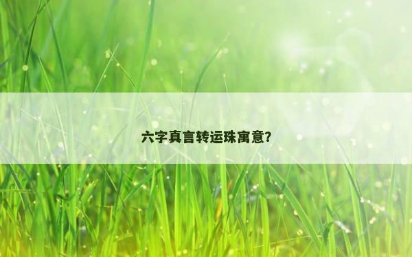 六字真言转运珠寓意？
