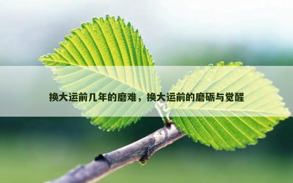 换大运前几年的磨难，换大运前的磨砺与觉醒