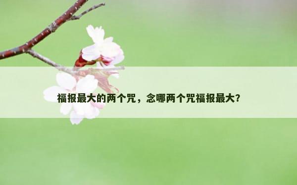 福报最大的两个咒，念哪两个咒福报最大？