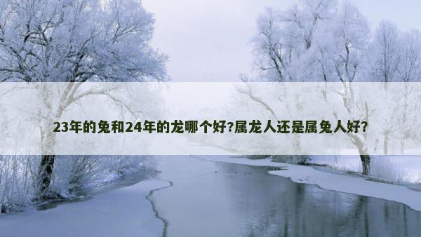 23年的兔和24年的龙哪个好?属龙人还是属兔人好？