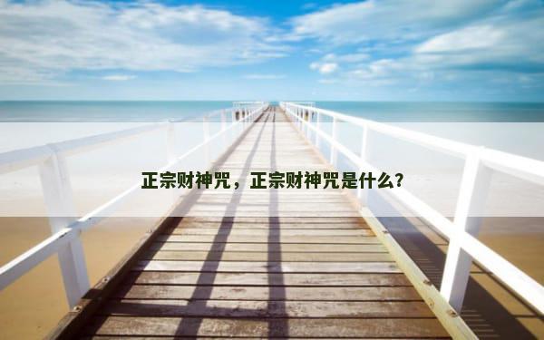 正宗财神咒，正宗财神咒是什么？