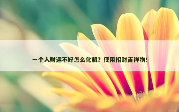 一个人财运不好怎么化解？使用招财吉祥物！