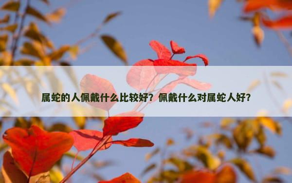 属蛇的人佩戴什么比较好？佩戴什么对属蛇人好？