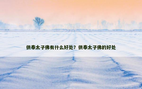 供奉太子佛有什么好处？供奉太子佛的好处
