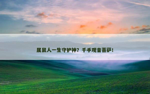 属鼠人一生守护神？千手观音菩萨！