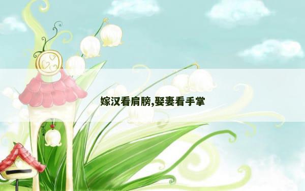 嫁汉看肩膀,娶妻看手掌