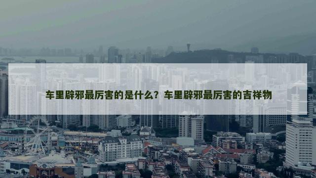 车里辟邪最厉害的是什么？车里辟邪最厉害的吉祥物