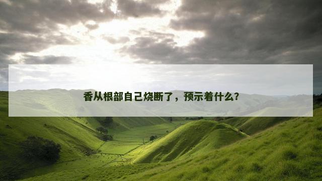 香从根部自己烧断了，预示着什么？