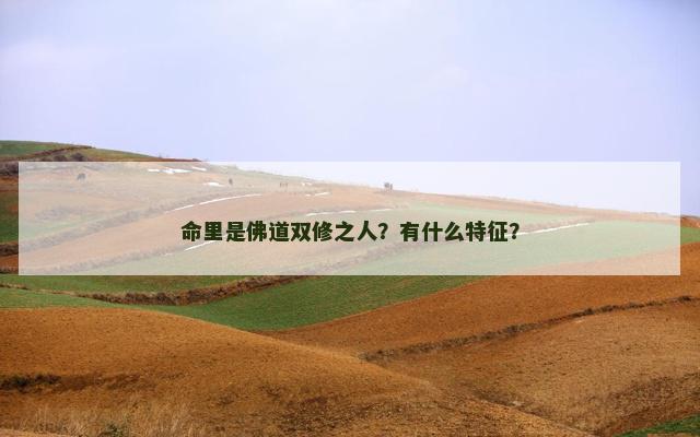 命里是佛道双修之人？有什么特征？