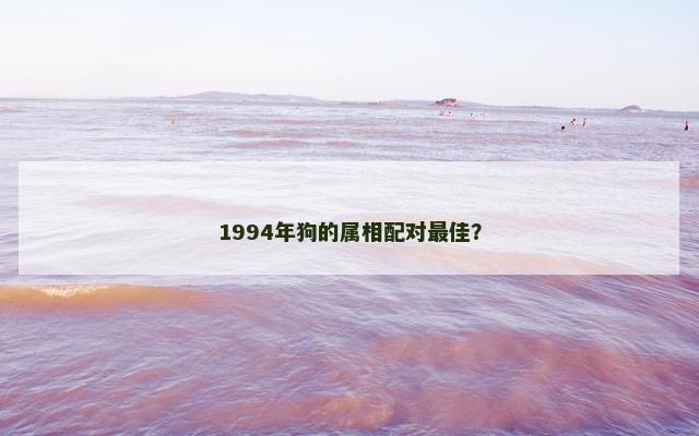1994年狗的属相配对最佳？