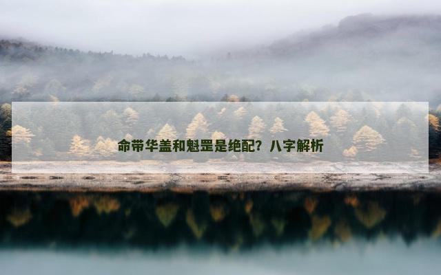 命带华盖和魁罡是绝配？八字解析