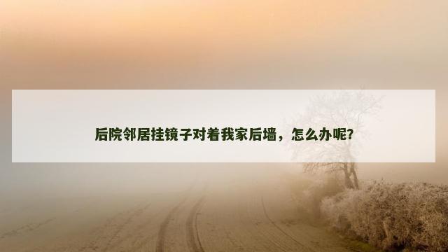后院邻居挂镜子对着我家后墙，怎么办呢？