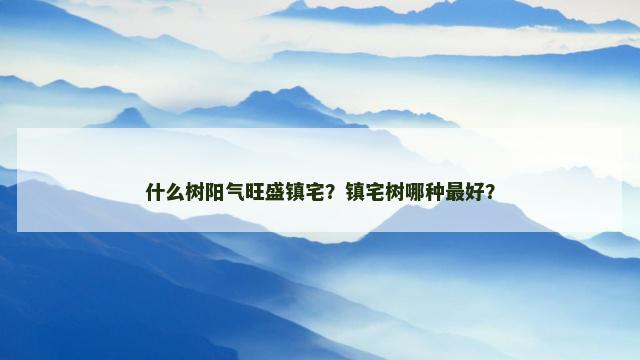 什么树阳气旺盛镇宅？镇宅树哪种最好？