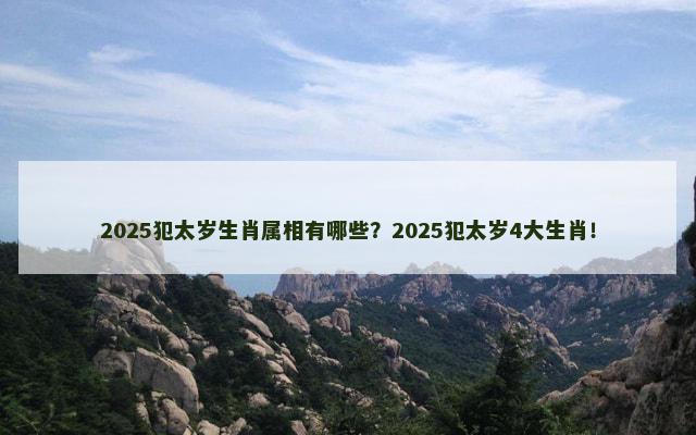 2025犯太岁生肖属相有哪些？2025犯太岁4大生肖！