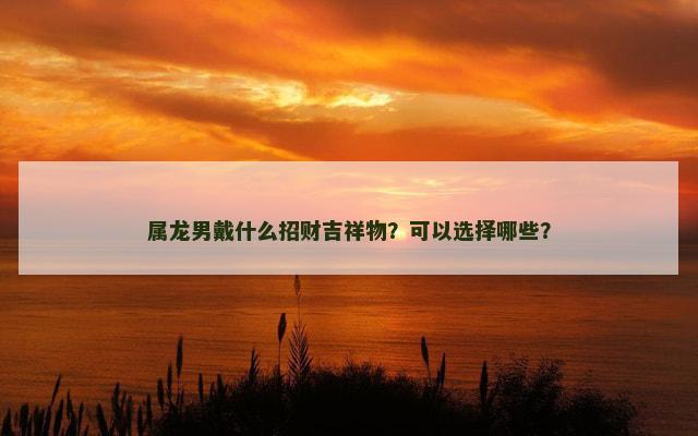 属龙男戴什么招财吉祥物？可以选择哪些？