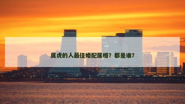 属虎的人最佳婚配属相？都是谁？