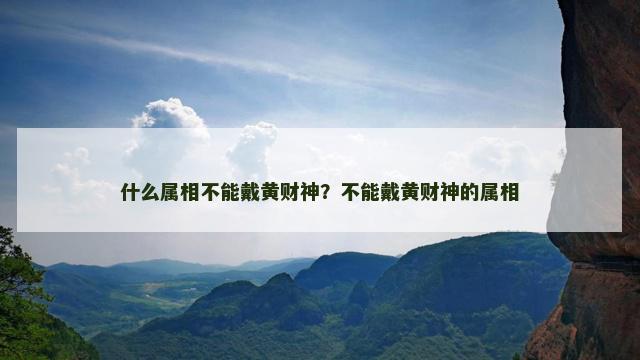 什么属相不能戴黄财神？不能戴黄财神的属相