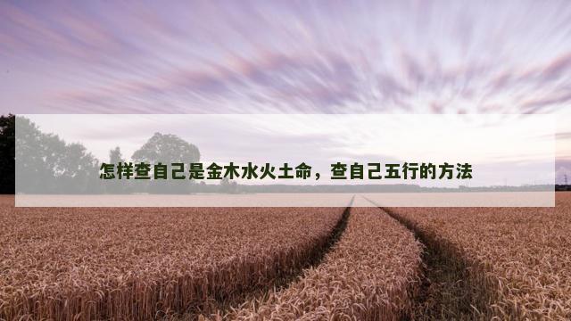 怎样查自己是金木水火土命，查自己五行的方法
