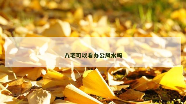 八宅可以看办公风水吗