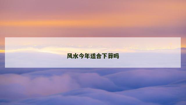 风水今年适合下葬吗