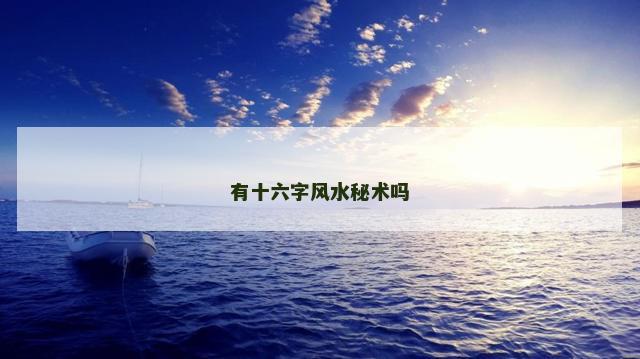 有十六字风水秘术吗