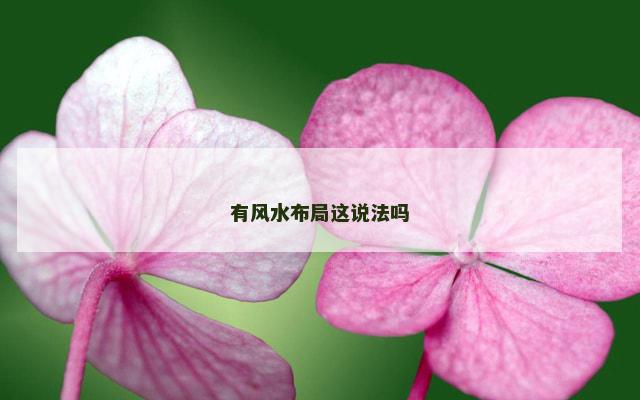 有风水布局这说法吗