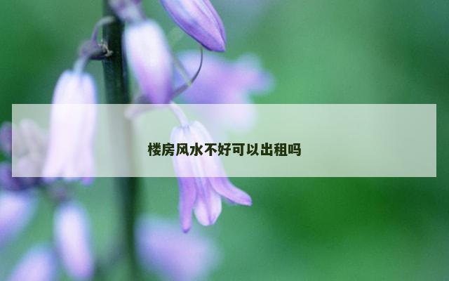 楼房风水不好可以出租吗